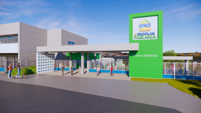 Imagem fachada de escola do programa de Parceria Público-Privada - Mais Escolas Paraná
