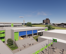 Imagem aérea da escola.