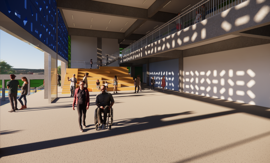 Imagem do térreo da escola.