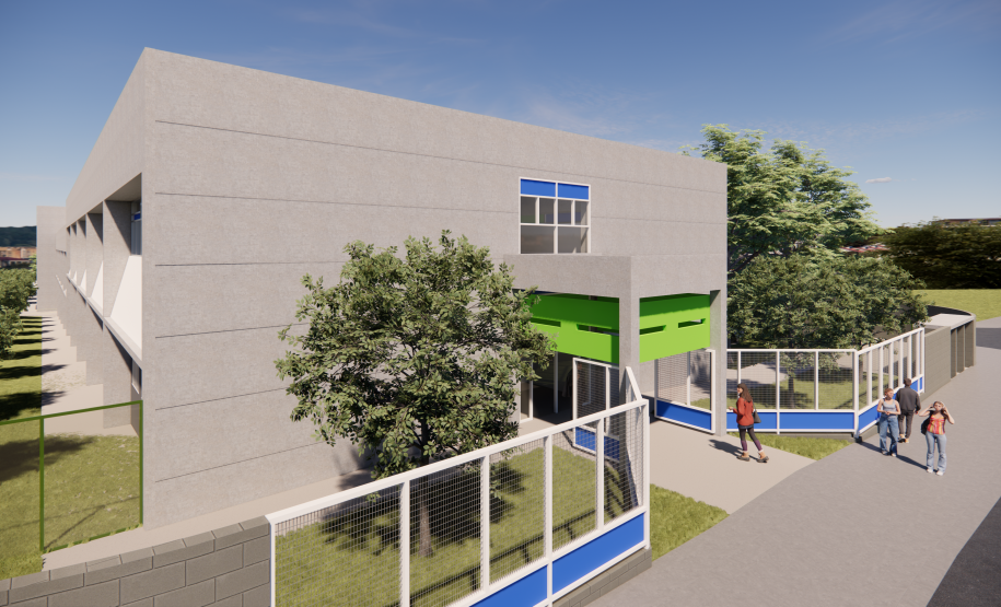 Imagem da entrada da escola.